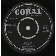 Buddy Holly Rave On -2nd UK 7" vinyl