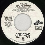 Click here for more info about 'Carpenters - Please Mr Postman'