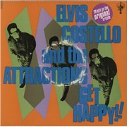 Click here for more info about 'Elvis Costello - Get Happy - Purple & White Sticker - EX'