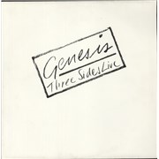 Genesis Three Sides Live - Gold Promo Stamped UK 2-LP vinyl set Promo