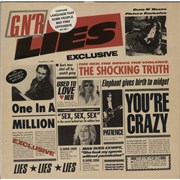 Guns N Roses GN'R Lies - VG + White Hype-sticker UK vinyl LP