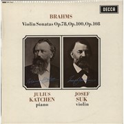 Johannes Brahms Violin Sonatas Op. 78, 100, 108 UK vinyl LP