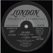 Los Lobos Come On, Let's Go - Promo UK 12" vinyl Promo