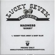 Madness Sorry - Feat. Sway & Baby Blue UK CD-R acetate Promo