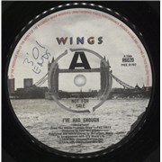 Click here for more info about 'Paul McCartney and Wings - I've Had Enough - A Label - WOL'