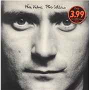 Phil Collins Face Value - Price Sticker UK vinyl LP