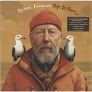 Richard Thompson Ship To Shore - Etched D-Side - Yellow, Orange And White Marbled Vinyl - Autographed Card UK 2-LP vinyl set