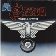 Click here for more info about 'Saxon - Wheels Of Steel - Black & White Swirl Vinyl - Sealed'
