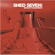 Shed Seven Instant Pleasures - Red Vinyl - Autographed UK vinyl LP