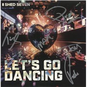 Shed Seven Let's Go Dancing - Red Vinyl - Autographed UK 7" vinyl