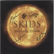 Skids Burning Cities - Yellow Vinyl - Autographed - Sealed UK vinyl LP