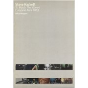 Steve Hackett To Watch The Storms - European Tour 2003 + Setlist UK tour programme Promo