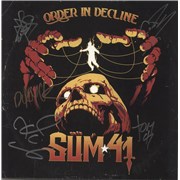 Sum 41 Order In Decline - Yellow Vinyl - Autographed UK vinyl LP