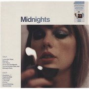 Taylor Swift Midnights - Moonstone Blue Marbled Vinyl - Autographed Print UK vinyl LP