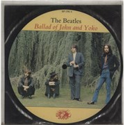 The Beatles Ballad Of John And Yoko + Insert - Factory Sample UK 7" picture disc Promo