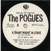 The Pogues A Rainy Night In Soho UK 7" vinyl Promo