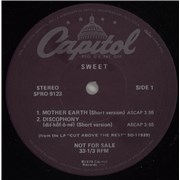 The Sweet Mother Earth USA 12" vinyl Promo