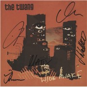 The Twang Wide Awake - Autographed + Insert UK 7" vinyl
